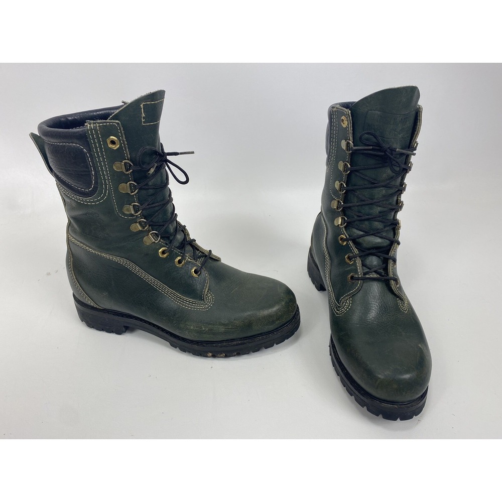 Golden Retriever 5835 Vintage 8" Work Boots‎ Green Men's Size 8 Vibram Soles